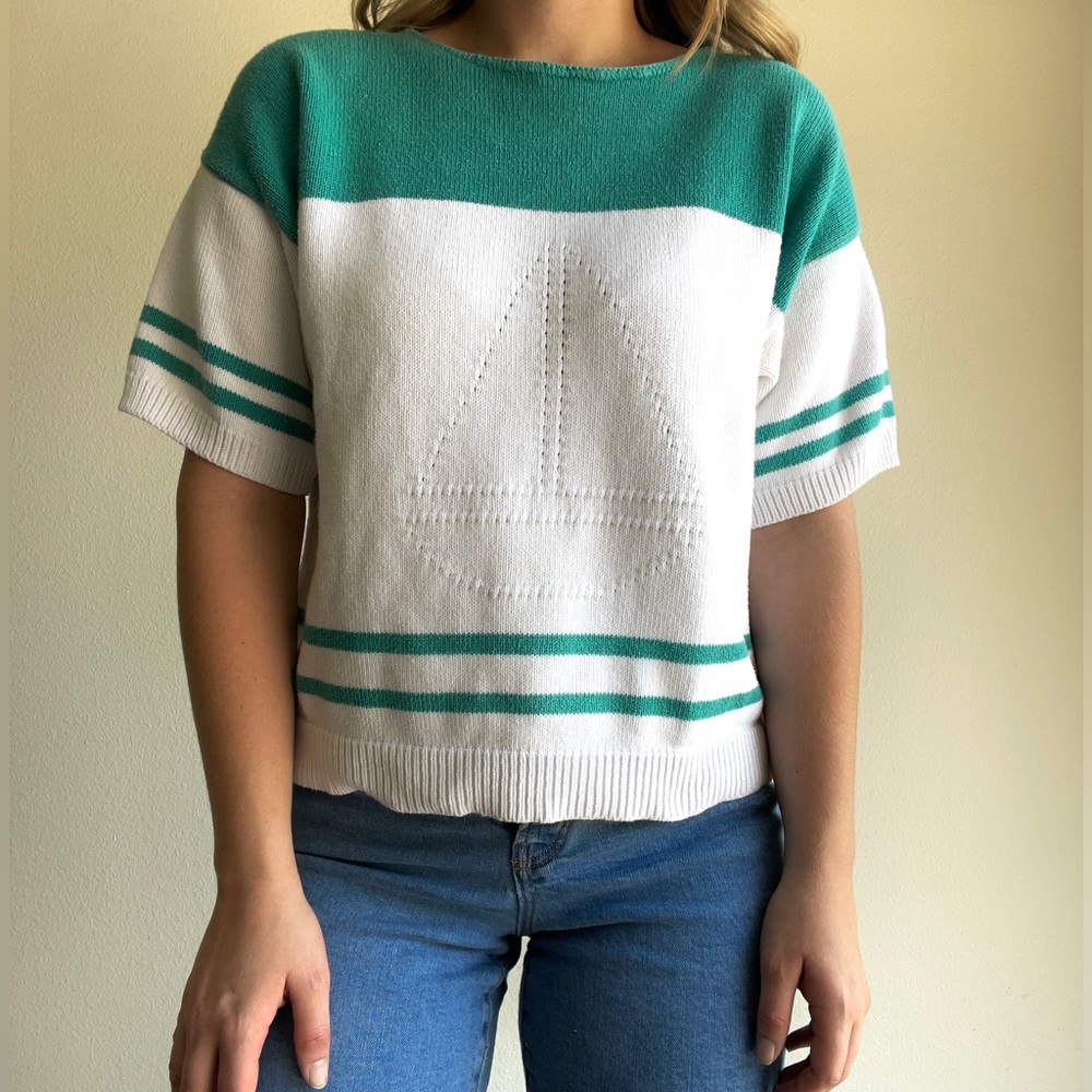 Bobbie Brook Sail Boat Stitched Top - Size Large